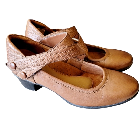 Cobb Hill by Rockport Brown Leather Mary Jane Heels Size 7 - Picture 3 of 6